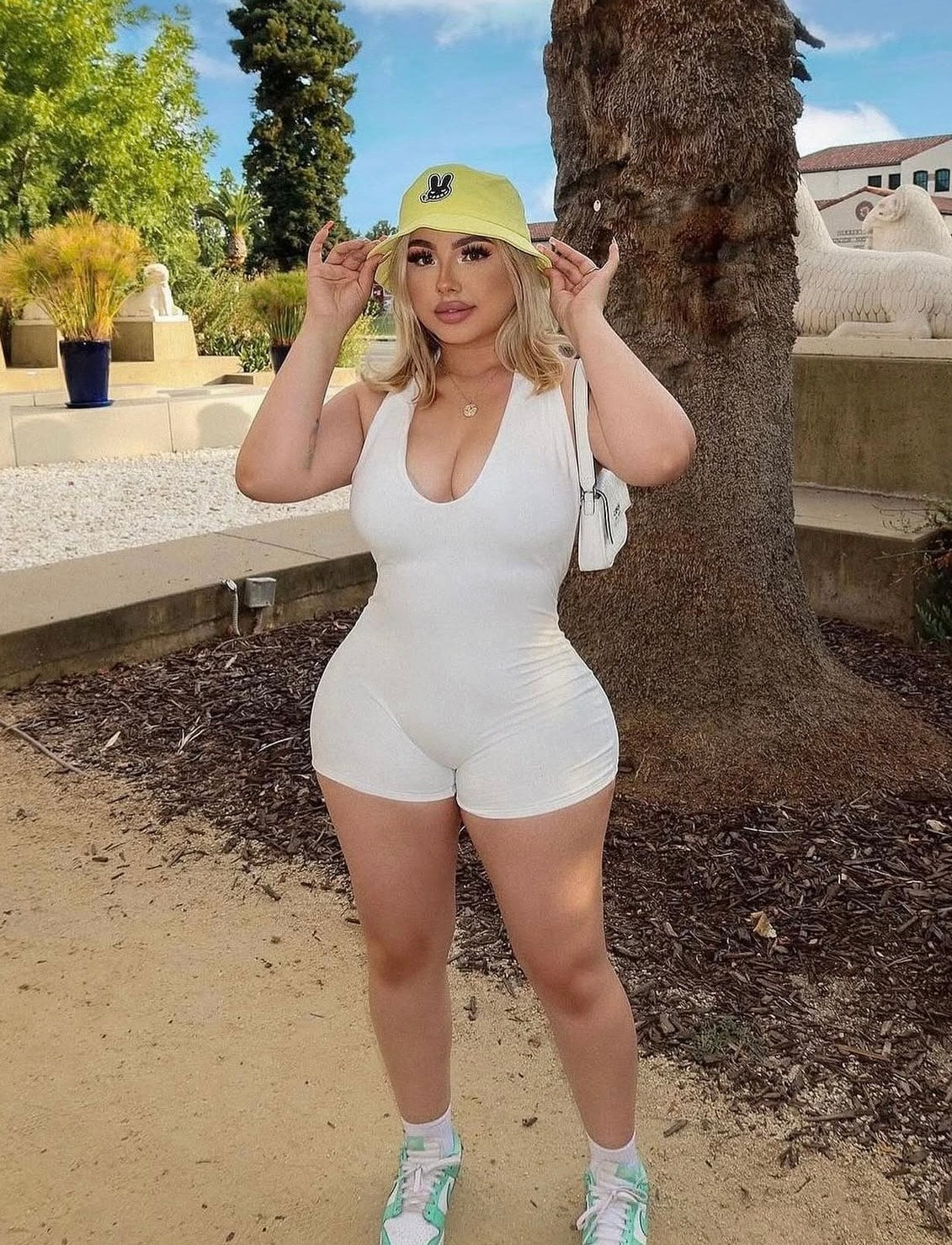 Turn Heads Halter Romper (white)
